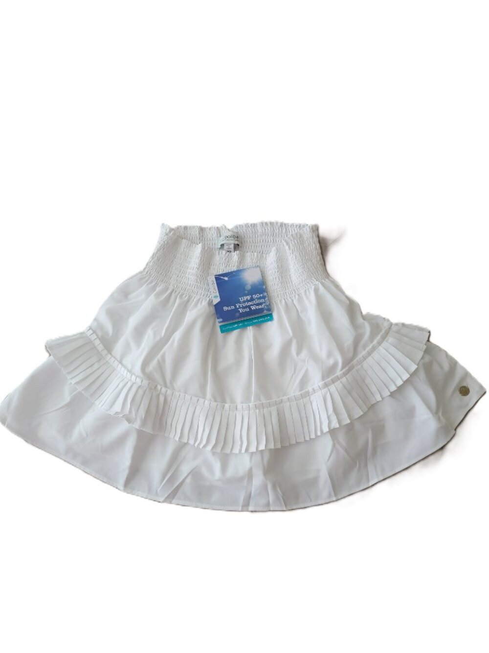 Coolibar Ruffle Skirt Cover Up with Pleated Waist
